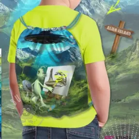 Decoration fabric KIDS BACKPACK Alien my friend PANEL