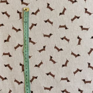 Decoration fabric Linenlook LITTLE DACHSHUND DOG