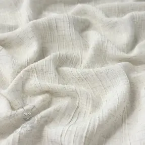 Linen viscose CRINCLE off white