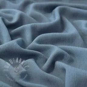 Linen viscose CRINCLE blue shadow