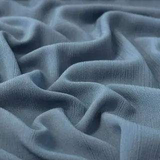 Linen viscose CRINCLE blue shadow