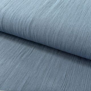 Linen viscose CRINCLE blue shadow