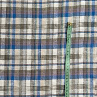 Linen viscose YARN DYED Check cobalt