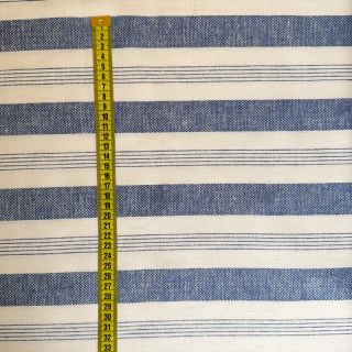 Linen YARN DYED BIG Stripe blue