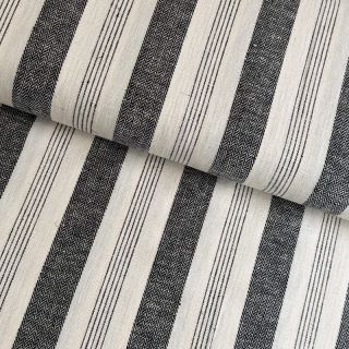 Linen YARN DYED BIG Stripe black