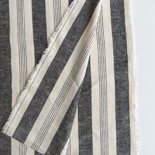 Linen YARN DYED BIG Stripe black