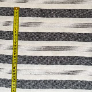 Linen YARN DYED BIG Stripe black