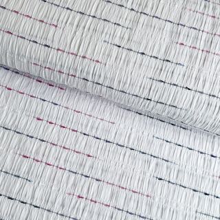 Cotton fabric DOBBY CRINKLE Stripe white