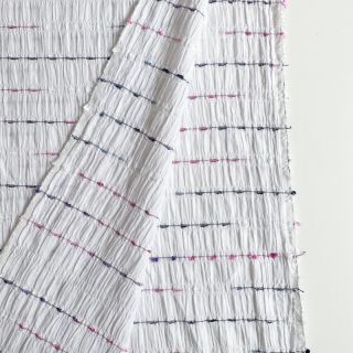 Cotton fabric DOBBY CRINKLE Stripe white