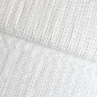 Cotton fabric VOILE LUREX Stripe white