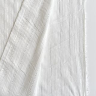 Cotton fabric VOILE LUREX Stripe white