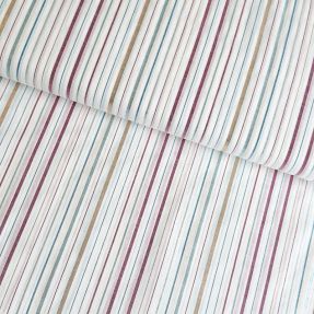 Cotton fabric LUREX stripes white