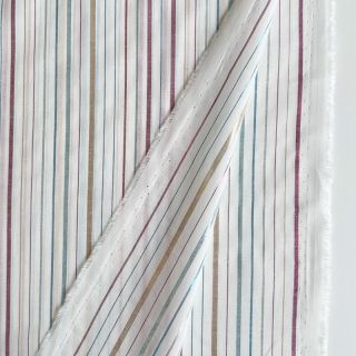 Cotton fabric LUREX stripes white
