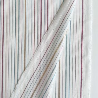 Cotton fabric LUREX stripes white