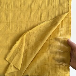 Cotton fabric VOILE DOBBY ochre