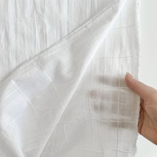 Cotton fabric VOILE DOBBY white