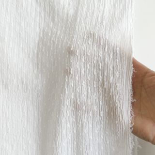 Cotton fabric DOBBY Dots white