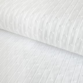 Cotton fabric DOBBY Strap white