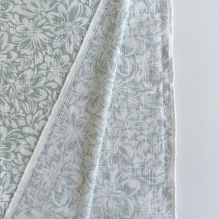 Linen enzyme washed Flowers light mint