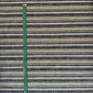 Linen YARN DYED Stripe green