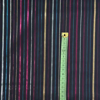 Cotton fabric LUREX stripes navy