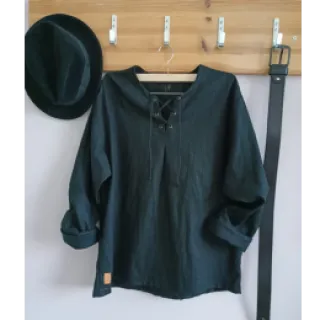 Linen enzyme washed black