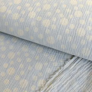 Double gauze/muslin JACQUARD Dots light blue