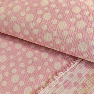 Double gauze/muslin JACQUARD Dots pink