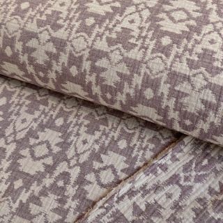 Double gauze/muslin JACQUARD Aztec aubergine