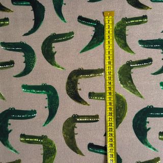 Sweat fabric Crocodile taupe digital print