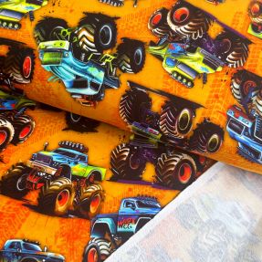 Sweat fabric Monsters and trucks design B digital print