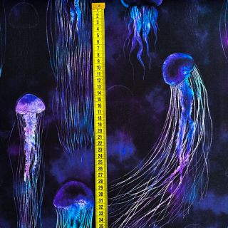 Sweat fabric Jellyfishes design A digital print