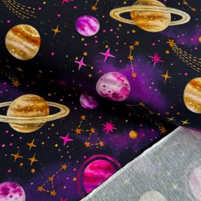 Sweat fabric Planets and rockets design C digital print