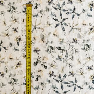 Linen cotton Water florals design A digital print