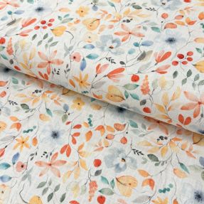 Linen cotton Pretty florals deisgn D digital print