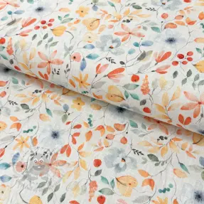 Linen cotton Pretty florals deisgn D digital print