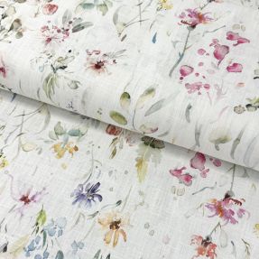 Linen cotton Pretty florals deisgn C digital print