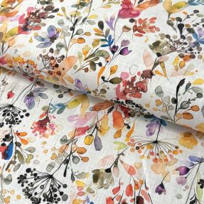 Linen cotton Pretty florals deisgn A digital print