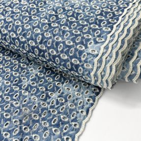 Cotton fabric EMBROIDERY TIE DYE DENIM Design B