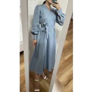 Linen enzyme washed 170 g blue