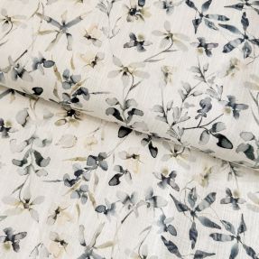 Linen cotton Water florals design A digital print