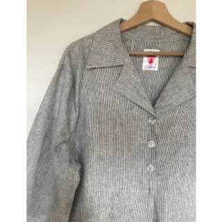 Linen cotton Lira mini stripe black