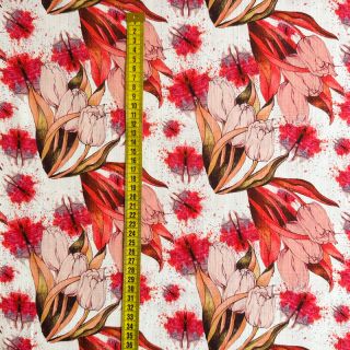 Linen viscose Tulips digital print