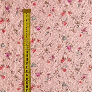 Cotton fabric EMBROIDERY Climbing roses digital print