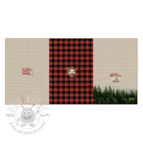 Sweat fabric Redwood red PANEL digital print