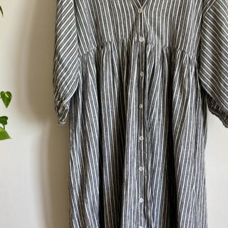 Linen cotton Lira big stripe black