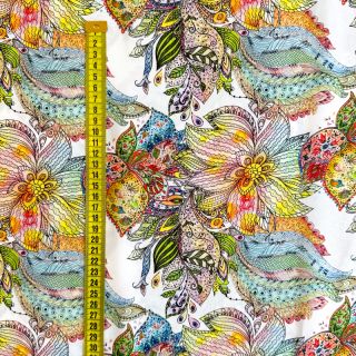 Viscose RAYON POPLIN Fantasy floral design A digital print