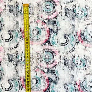 Viscose RAYON POPLIN Patchwork pattern design B digital print