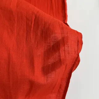 Cotton fabric with linen red