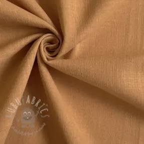 Cotton fabric with linen cognac